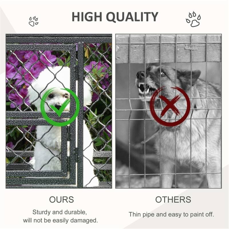 Heavy-Duty Steel Dog Crate with Double Locks, Front Door & Easy-Open Top Access, 4 Locking Wheels
