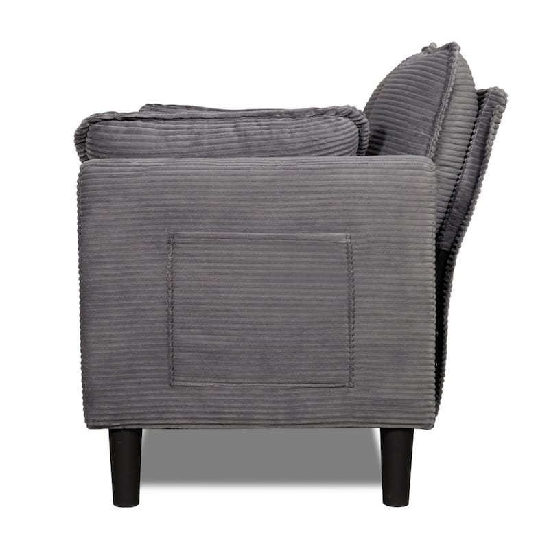 48.03" Soft Corduroy 2-Seater Sofa with Side Storage Pocket