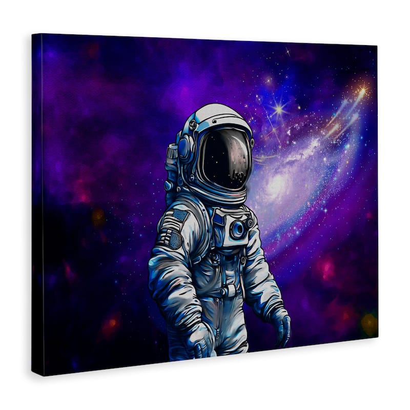 Stupell Astronaut with Swirling Galaxy Canvas Wall Art Design By Jesse Keith