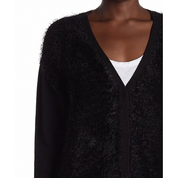 womens black eyelash cardigan