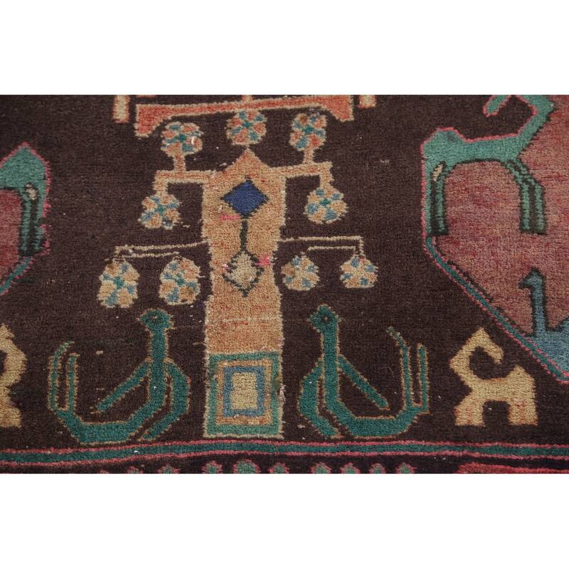 Over-Dyed Ardebil Persian Vintage Area Rug Handmade Wool Carpet - 4'10" x 9'7"