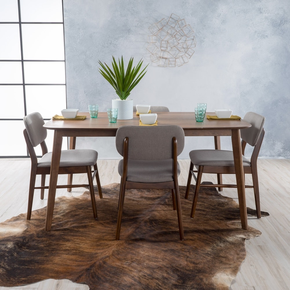 Carson Carrington Kemi Mid-century 5-piece Wood Large Dining Table Set