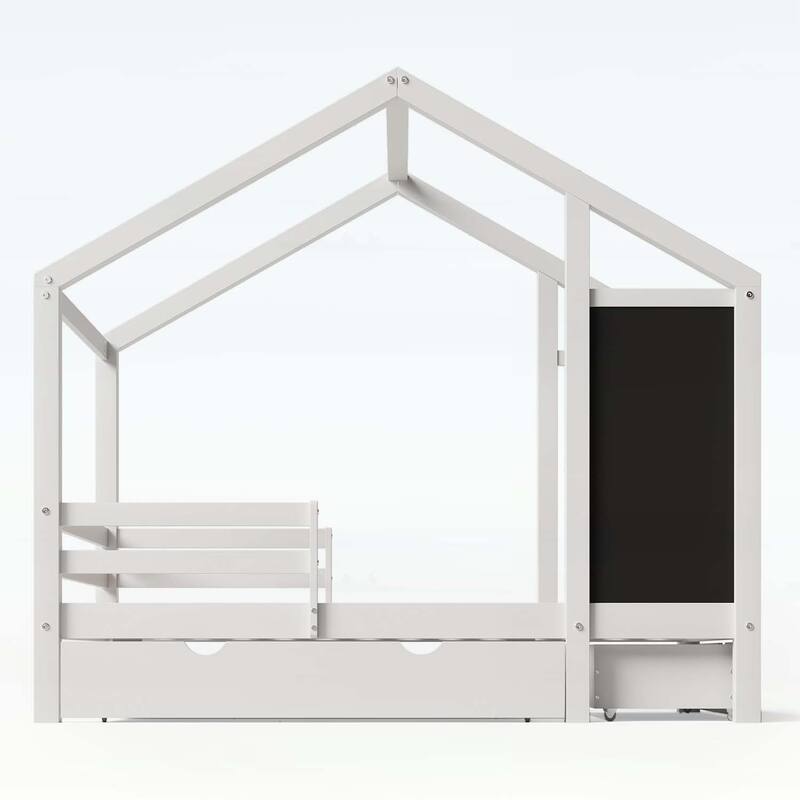 House Bed with Blackboard and Drawers,Creative and Space-Saving Design