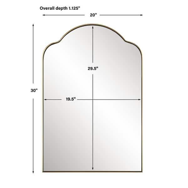Uttermost 09896 Sidney 20" W x 30" H Arched Stainless Steel Framed