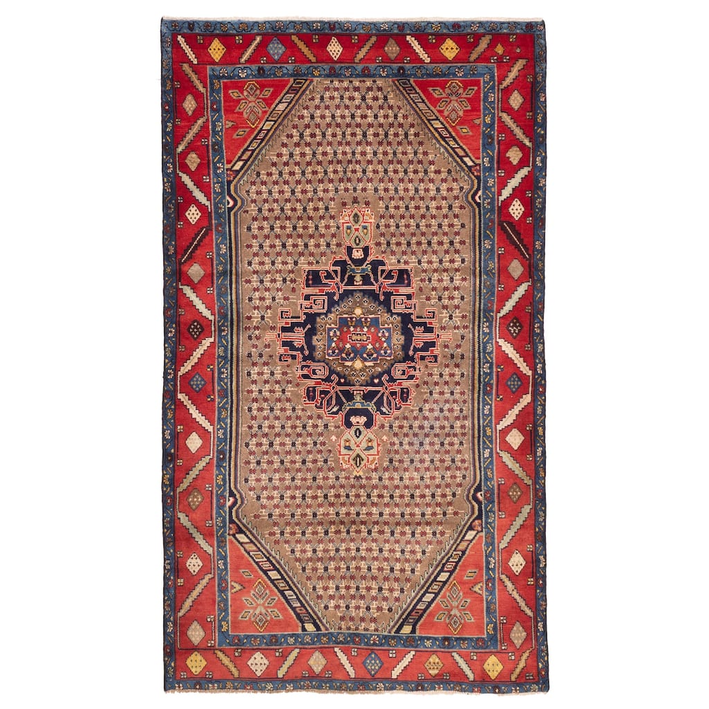 ECARPETGALLERY Hand-knotted Anatolian Vintage Light Brown Wool Rug - 4'8 x 8'5