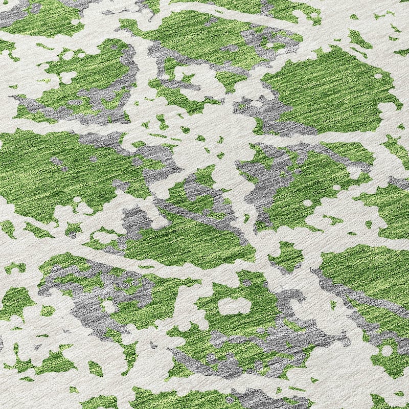 Machine Washable Indoor/ Outdoor Abstract Modern Chantille Rug
