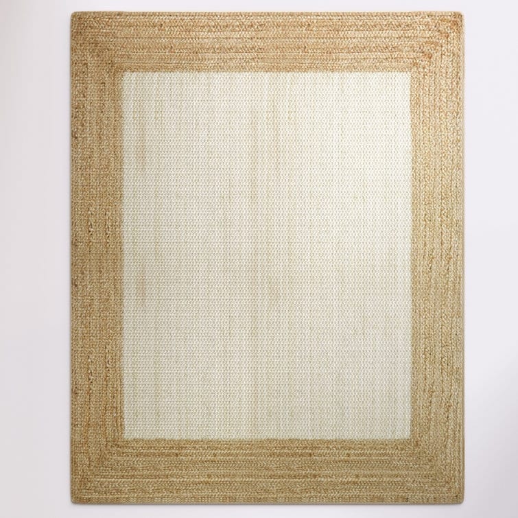 Jute Hand Braided Zigzag Stitch Natural Fibers Farmhouse Style Area Rug