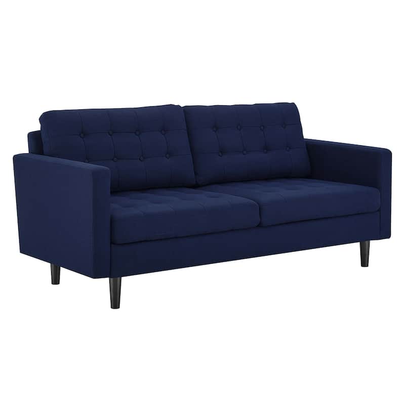Exalt Tufted Fabric Sofa - Royal Blue