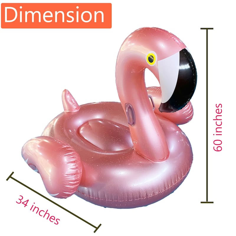 Dimple Giant Inflatable Luxurious Flamingo Pool Float Toy, Fun Beach Floaties, Swim Party Toys for Adults & Kids (Rose Gold)