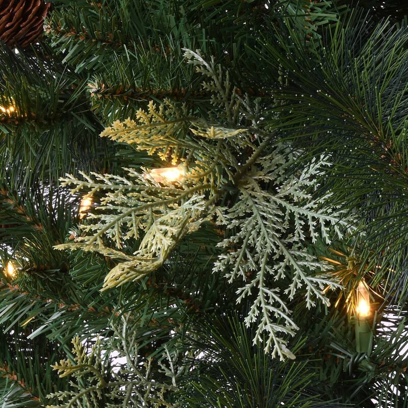 National Tree Company 5 ft. Buzzard Pine Entrance Tree with LED Lights - 5 Foot
