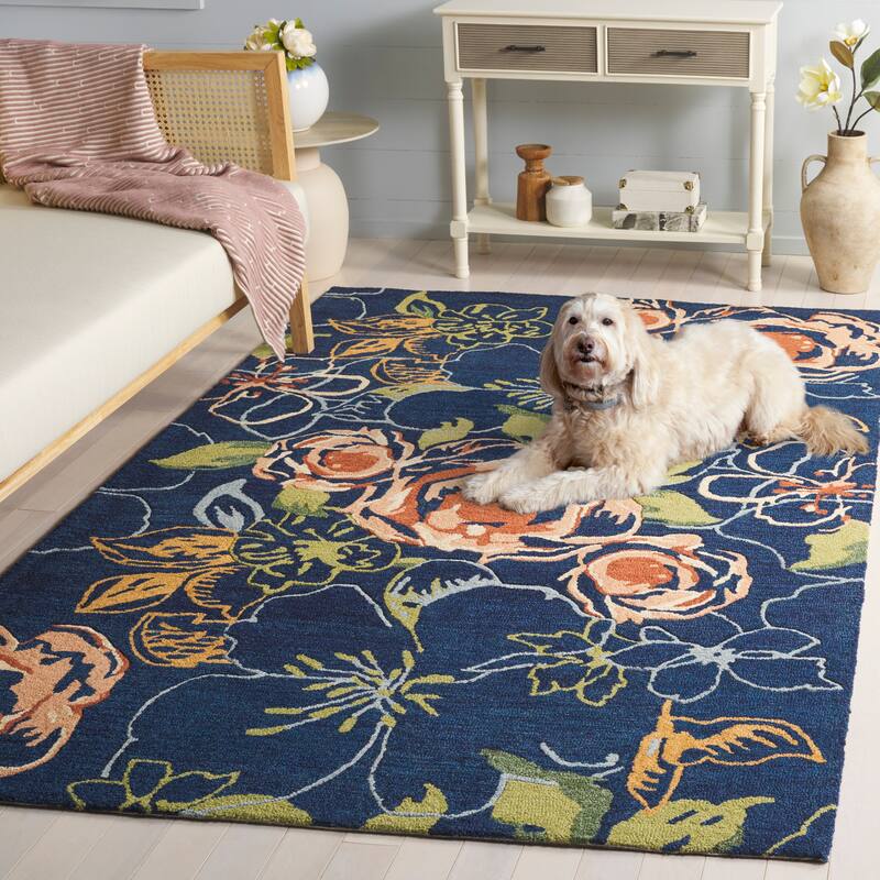 SAFAVIEH Handmade Jardin Roqhaia Floral Wool Rug