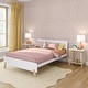 preview thumbnail 21 of 32, Mid-Century Modern Queen-Size Panel Bed White/Blonde