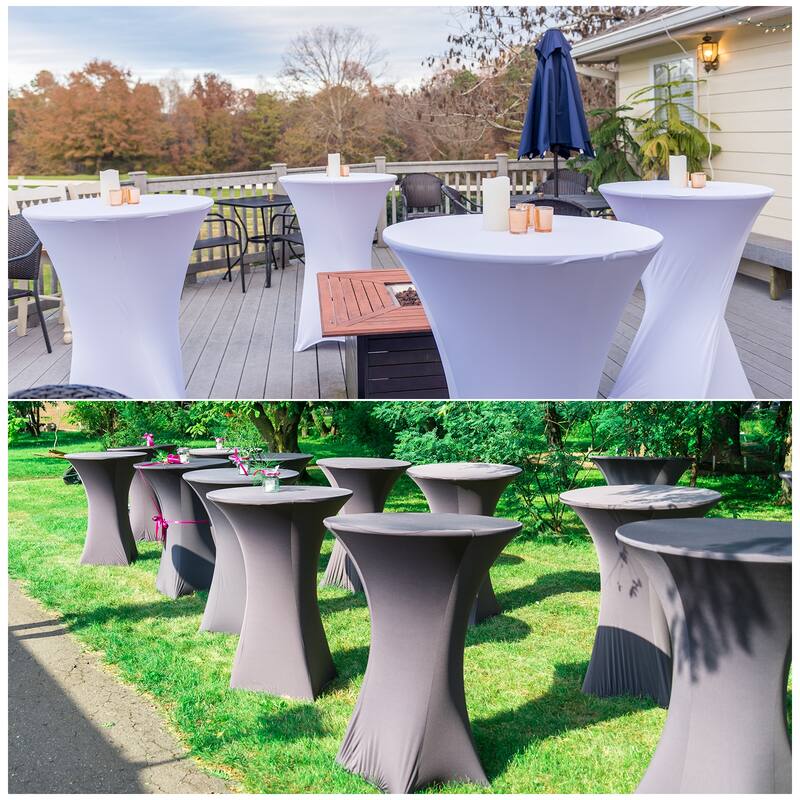 2pcs Cocktail Tablecloth Spandex Stretch Tablecloth Table Cover