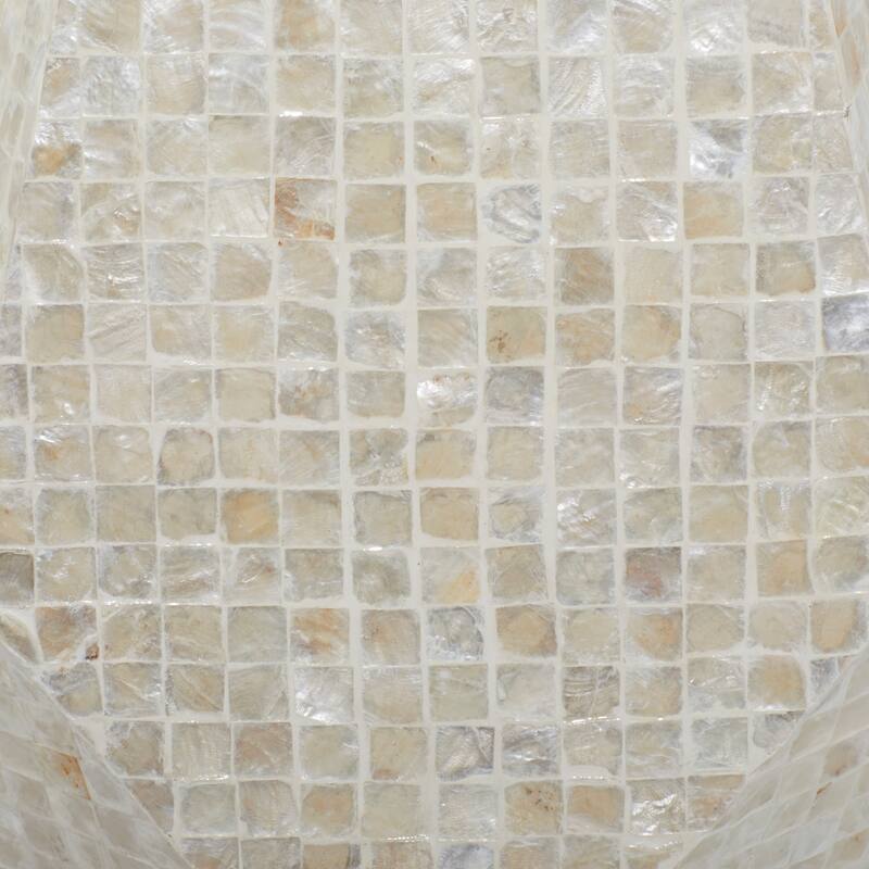 Mother of Pearl Shell Handmade Accent Table - Cream or Multi Colored