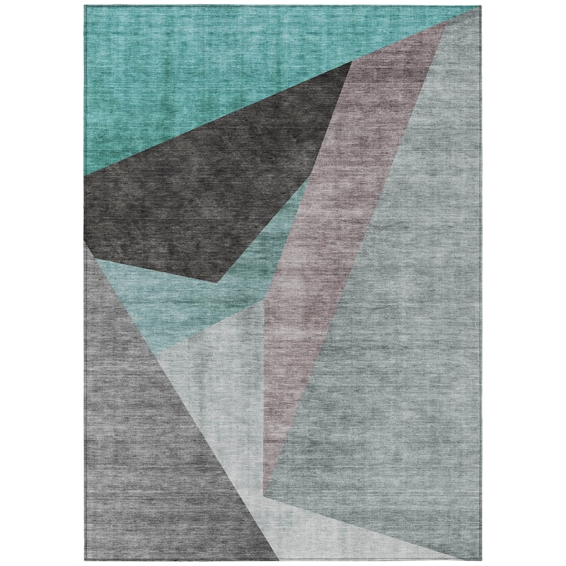 HomeRoots Abstract Transitional Rectangle Outdoor Rug
