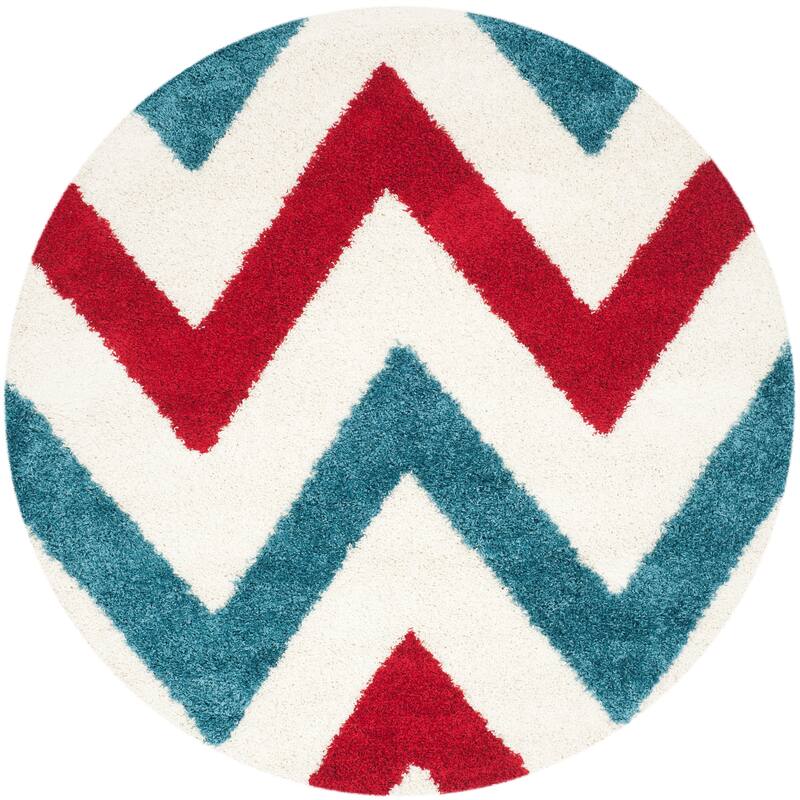 SAFAVIEH Kids Shag Georgeann Chevron Nursery Playroom 2-inch Thick