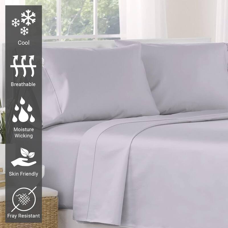 Lavish Touch 400 TC 100 % Cotton Flat Sheet Only 1 Pc with Stylish 4" Hem