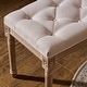 preview thumbnail 6 of 11, Linen Upholstered Tufted French Country Transitional Bench