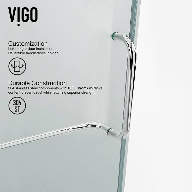 VIGO Piedmont 34"D x 34"W x 73"H Frameless Hinged Neo-Angle Shower Enclosure