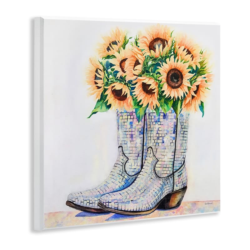 Stupell Sunflower Filled Cowgirl Boots Wall Plaque Art Design By Amanda Greenwood