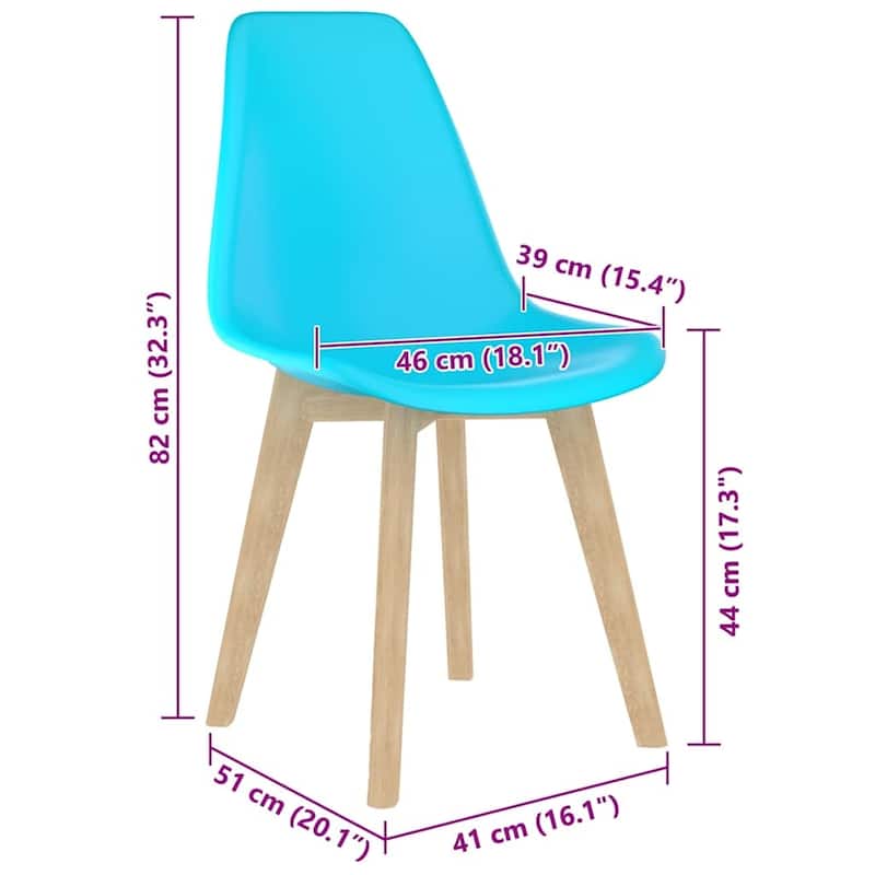 vidaXL Dining Chairs Accent Side Chair with Wooden Legs for Kitchen Plastic