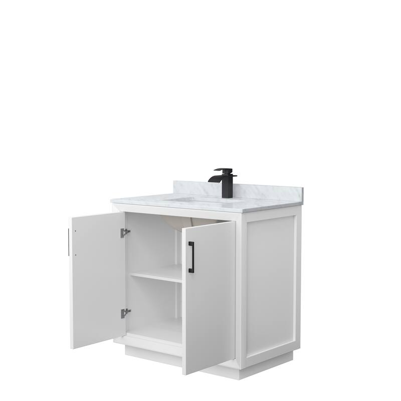 Strada 36-Inch Single Vanity Set, Carrara Marble Top
