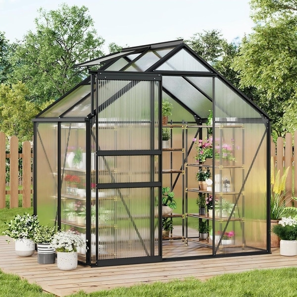 6x4FT Walk-in Polycarbonate Greenhouse
