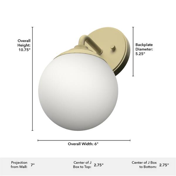 Hunter Hepburn 1 Light Sconce Wall Light - Hallway, Bathroom - Vintage, Mid-Century Modern, Glam - Damp Rated!