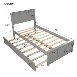 Twin Platform Bed with Trundle and Solid Wood Frame for Compact Spaces