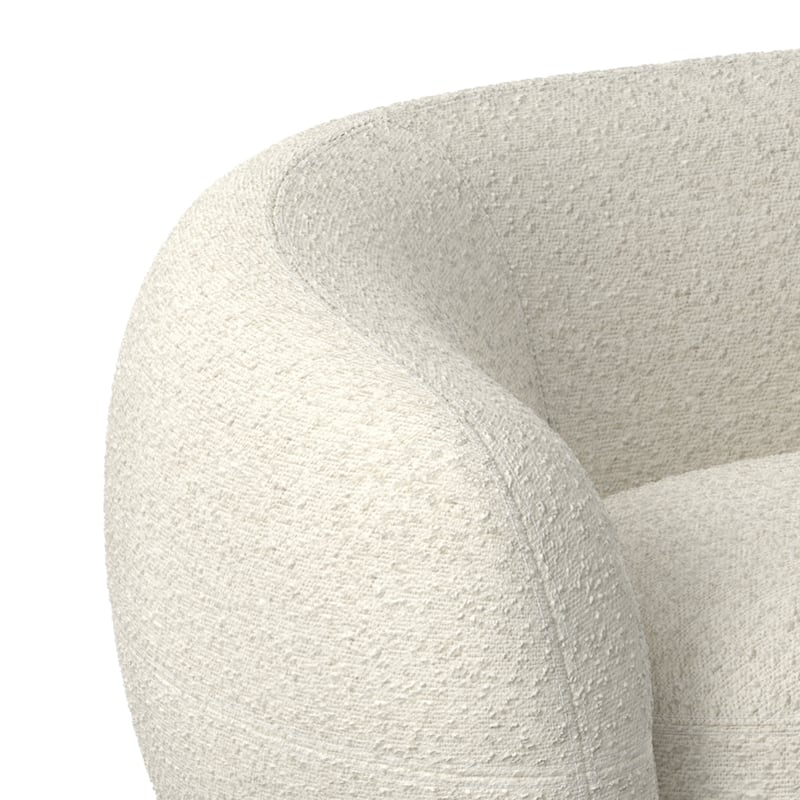 WYNDENHALL Cara 89 inch Wide Contemporary Sofa in Vanilla Cream Boucle Performance Fabric