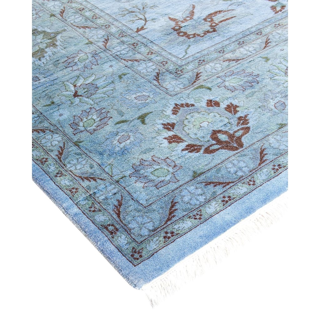 Fine Vibrance, One-of-a-Kind Hand-Knotted Area Rug - Gray, 8' 2" x 10' 3" - 8' 2" x 10' 3"