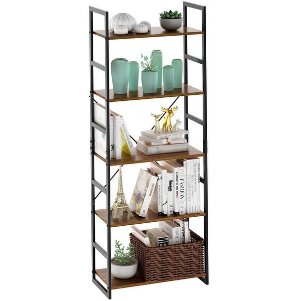 Shop Langria 5 Tier Bookshelf Organizer With Resistant Black Metal