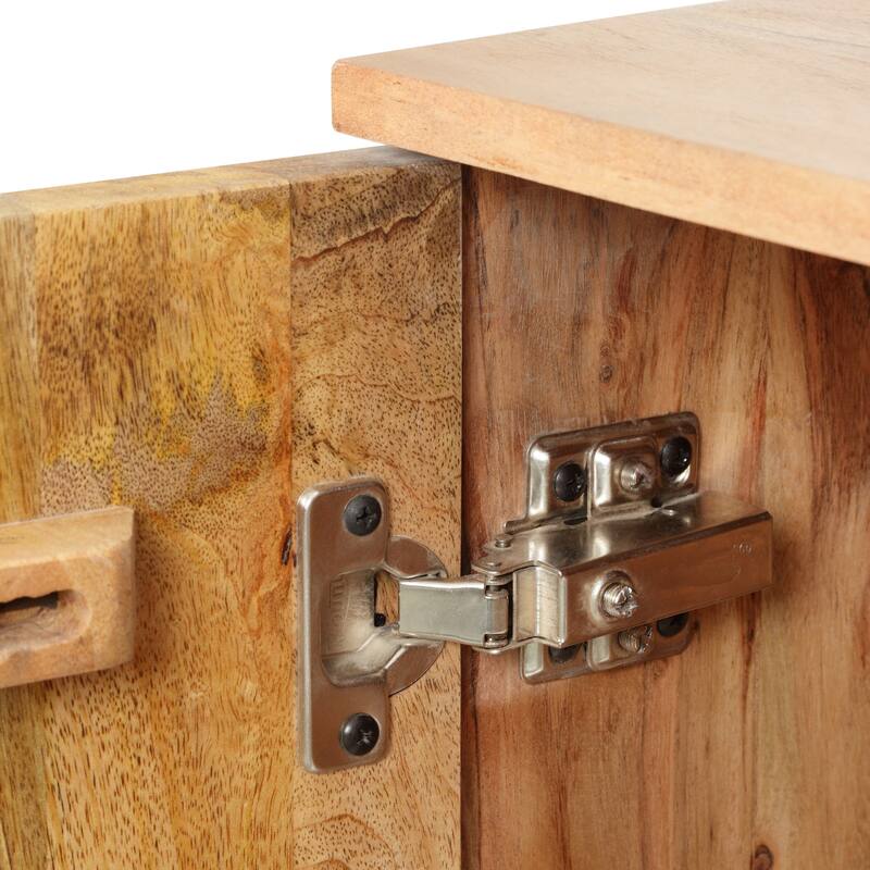 Grimsley Handcrafted Boho Acacia Wood 2 Door Cabinet by Christopher Knight Home - 47.00" L x 16.00" W x 26.50" H