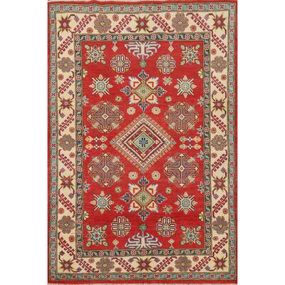 Kazak Accent Rug Hand-Knotted Wool Carpet - 3'10" x 5'11"