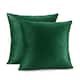 Porch & Den Cosner Microfiber Velvet Throw Pillow Covers (Set of 2) - 16" x 16" - Hunter Green