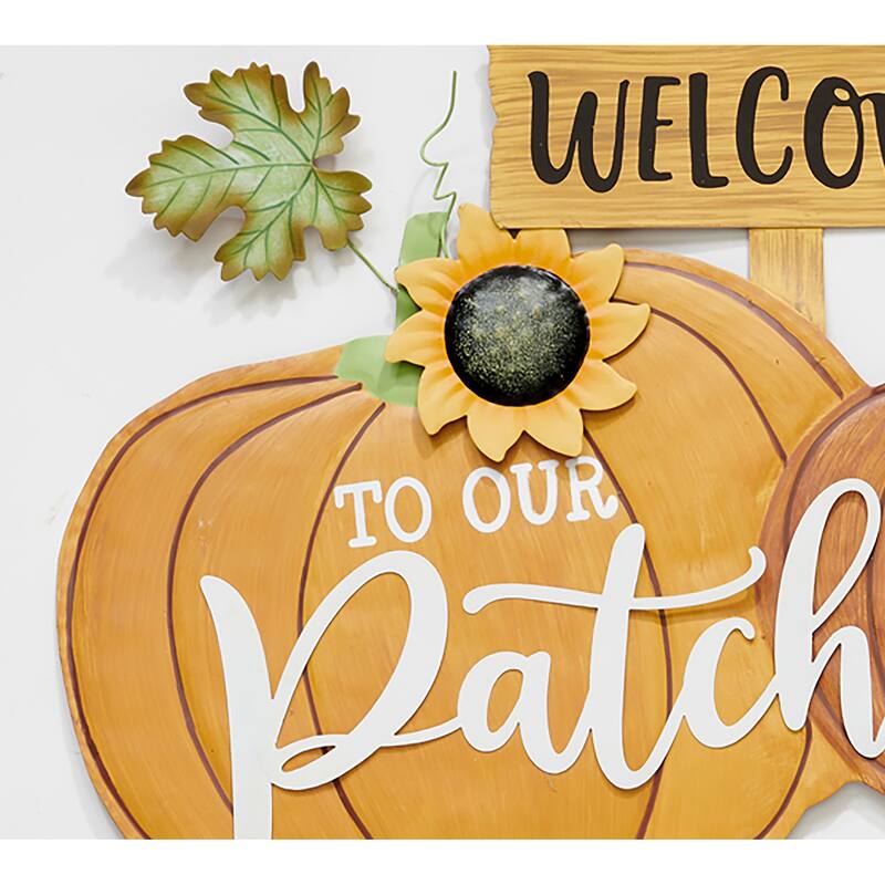 19" Metal Fall Harvest Pumpkin Patch Yard Stake - 19
