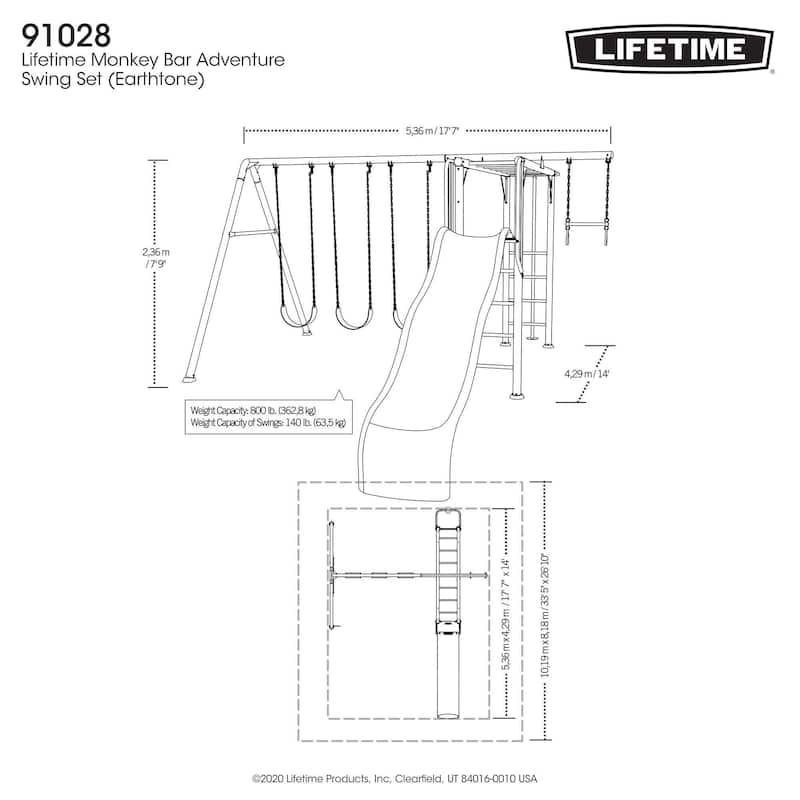 Lifetime Monkey Bar Adventure Swing Set (Earthtone)