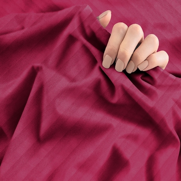 Bed Sheet Set Striped 4 Piece Ultra Soft Deep Pocket Microfiber Sheets