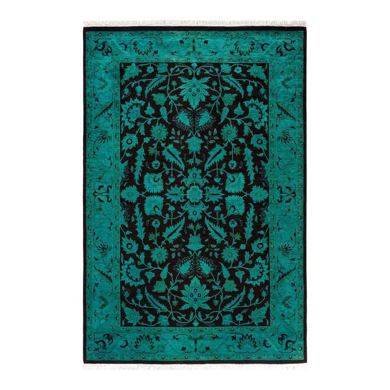 Overdyed, One-of-a-Kind Hand-Knotted Area Rug - Blue - 4' 3" x 6' 3"