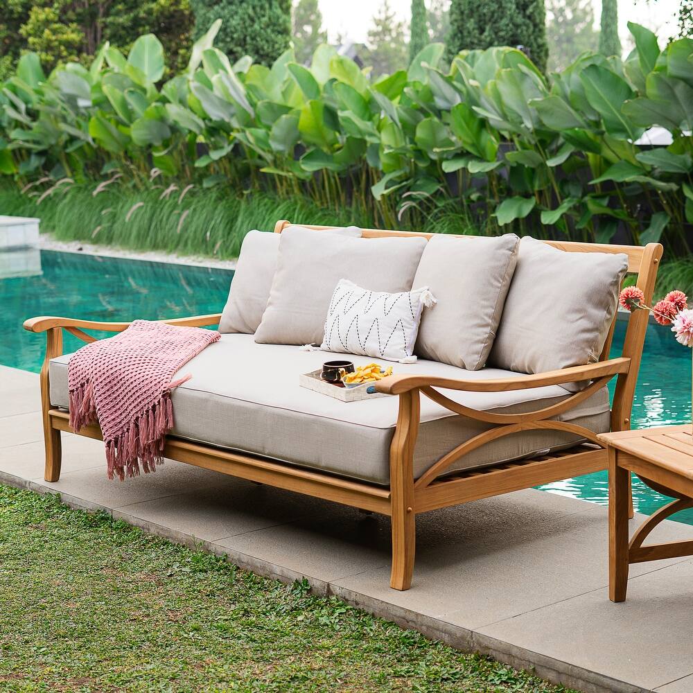 Cambridge Casual Lowell Teak Patio Daybed with Cushion