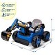 preview thumbnail 14 of 19, Ride On Excavator for Kids, 4WD Electric Excavator Toy