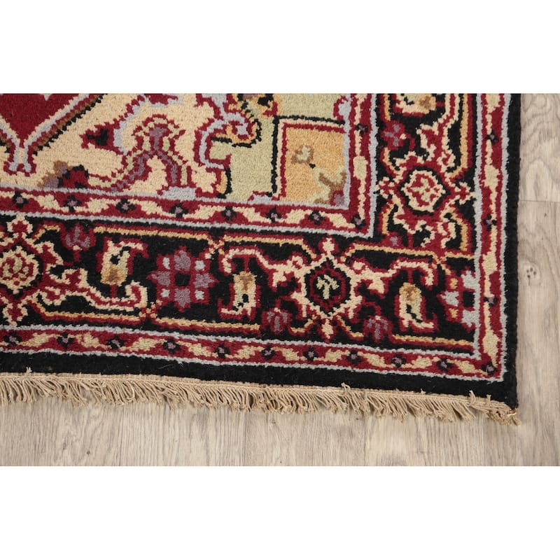 Stunning Geometric Heriz Oriental Area Rug Wool Hand-knotted - 3'11" x 5'10"