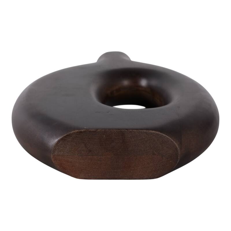 Mango Wood Modern Vase with Round Cutout Silhouette Minimalist Design