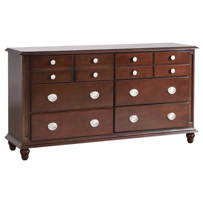 12-Drawer Cappuccino Dresser with Generous Storage Capacity, Modern Design, and Smooth Glide Hardware for Clothes