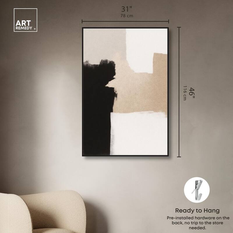 Beige and Black I Canvas by Art Remedy