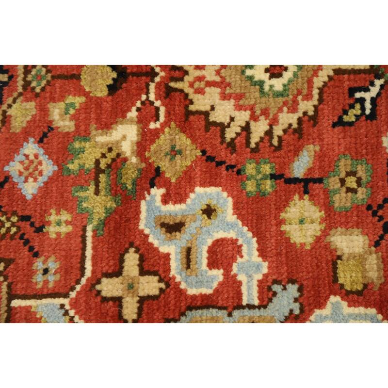 Hand Knotted Oriental 100% Wool Carpet Transitional All-Over Oranges & Rust Oushak Runner Rug - 7' 10'' X 2' 7''
