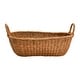 preview thumbnail 5 of 8, Hand-Woven Wicker Basket w/ Handles, Natural