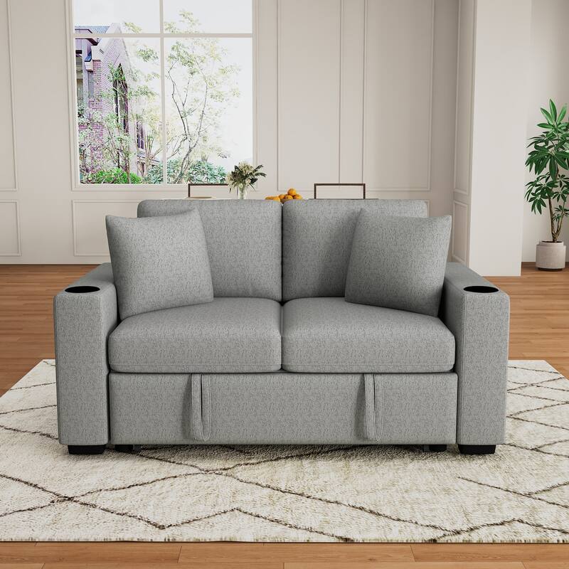 60.6" Modern Loveseat Sofa Pull-out Sofa Bed Sofa Couch 2-seater Sofa Chair for Living Room