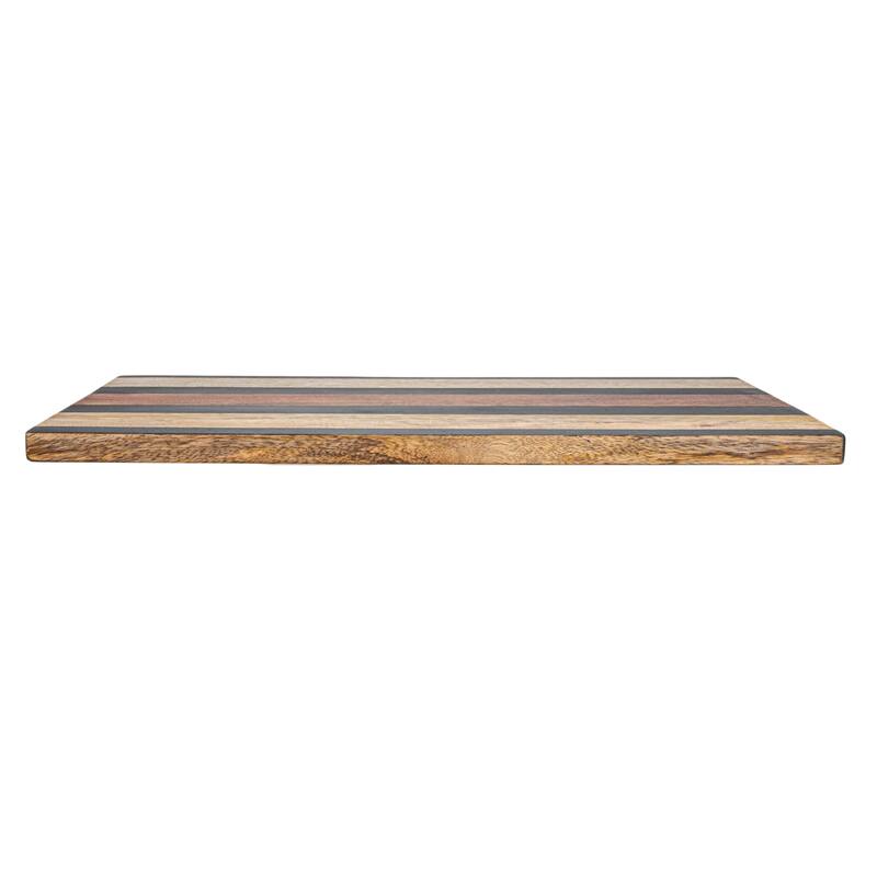 Mango Wood Cheese and Cutting Board with Stripes