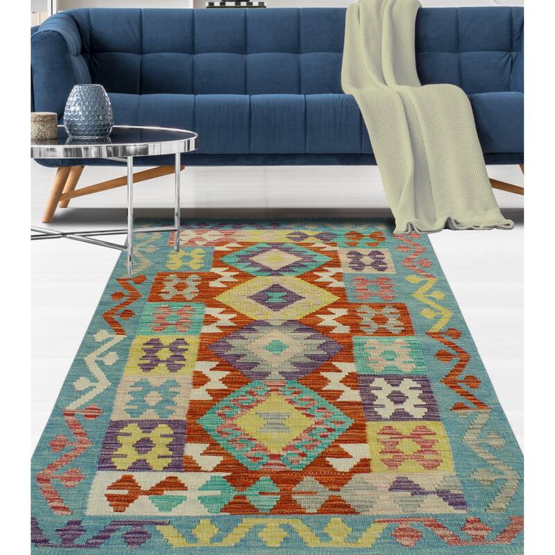 Flatweave Kathi Red/Grey Rug - 2'6" x 4'2"